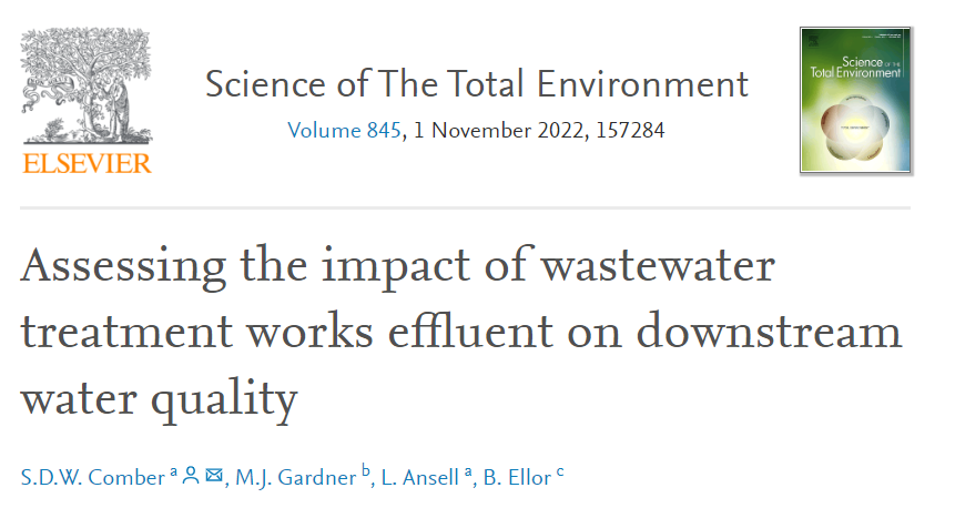 Assessing the impact of wastewater treatment works effluent on downstream water quality_II